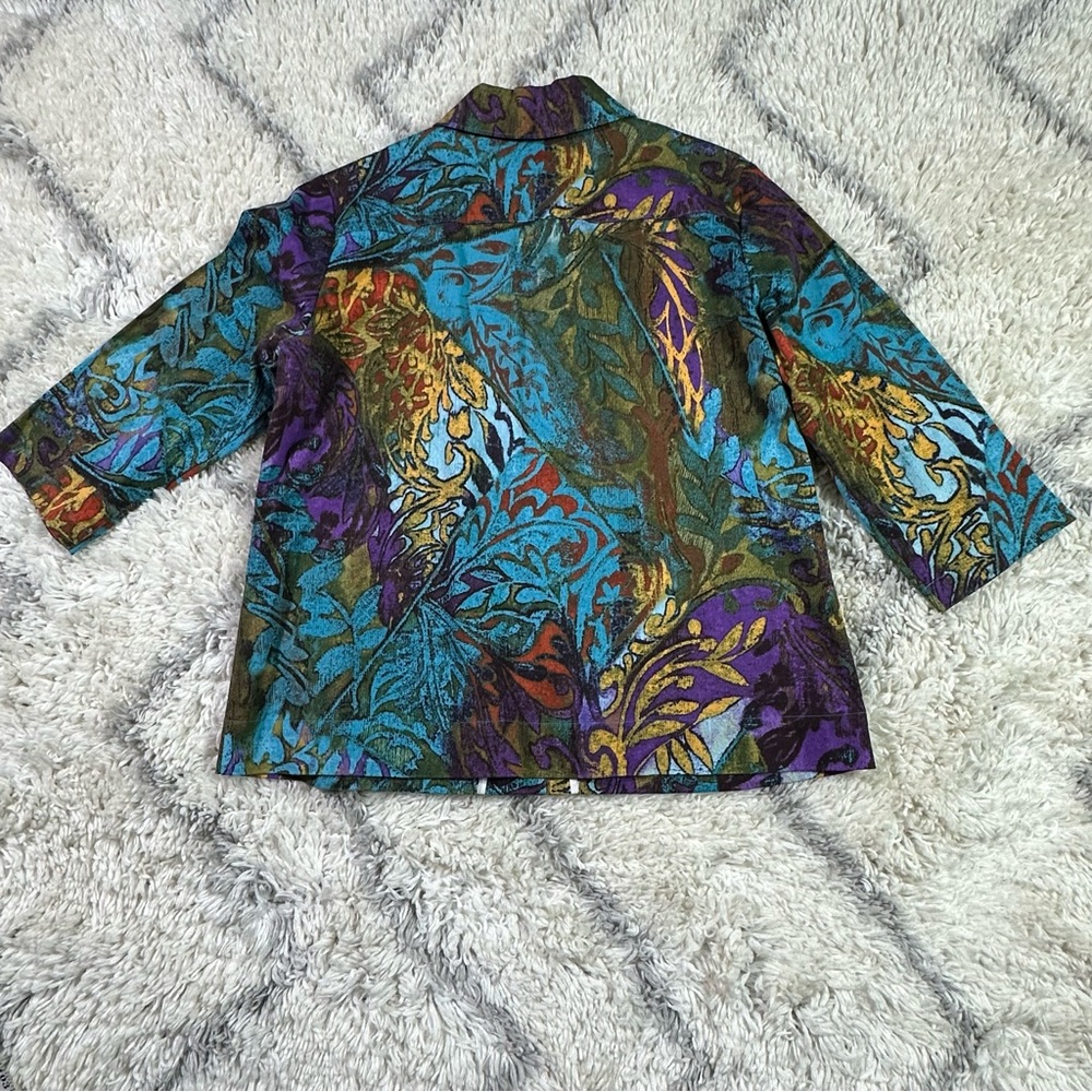 Chico's Multicolor Patterned Open-Front Blazer in… - image 6